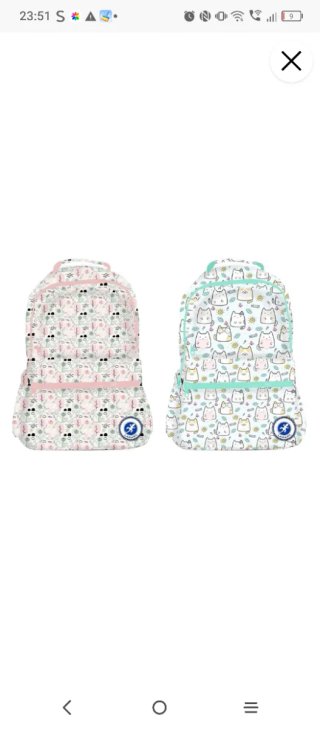 Mochila escolar con estampado de gatos