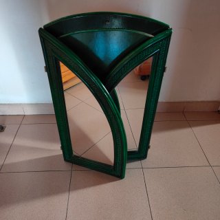 Espejo triple verde para cómoda o colgar