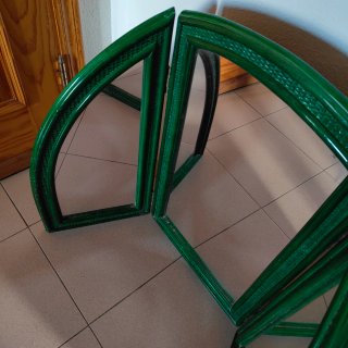 Espejo triple verde para cómoda o colgar