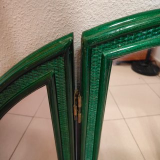 Espejo triple verde para cómoda o colgar