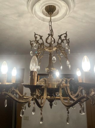 Lámpara de salón vintage dorada