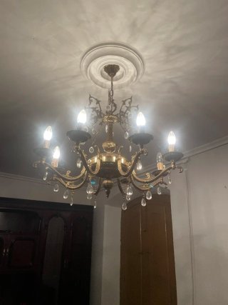 Lámpara de salón vintage dorada