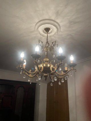 Lámpara de salón vintage dorada