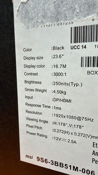 Monitor MSI G243CV Curvo Gaming 23.6