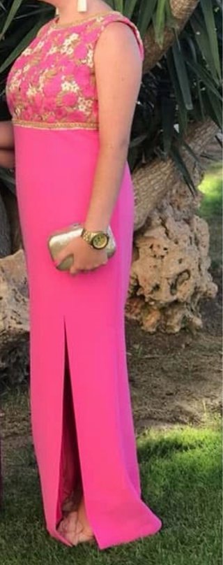 Vestido rosa con pedrería