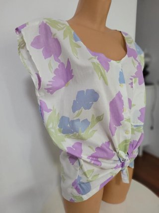 Conjunto Top Flores y Pantalón Rosa Pálido