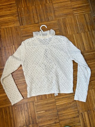 Jersey Zara Ganchillo Beige Talla XS