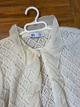 Jersey Zara Ganchillo Beige Talla XS