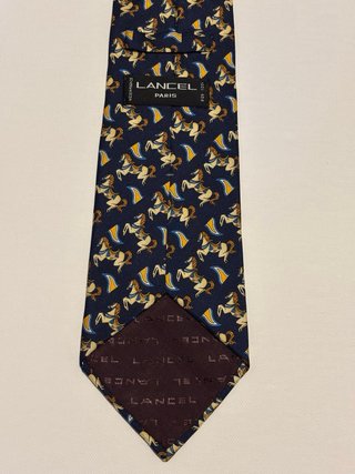 Corbata Lancel de seda con caballos