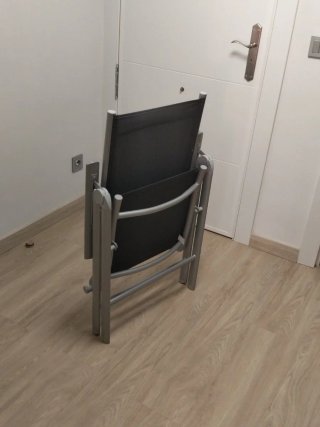 Silla plegable aluminio y tela gris