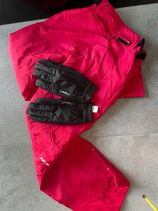 Pantalones de esquí para niña rojos