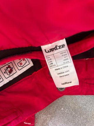 Pantalones de esquí para niña rojos