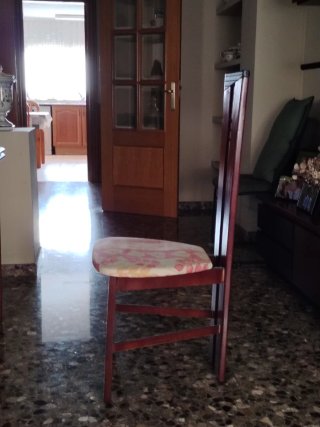 Juego 6 Sillas Comedor Madera Tapizadas