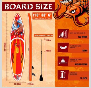 Tabla Paddle Surf Koi 11.6 con Accesorios incluido