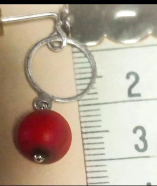 Pendientes vintage plata y bolas coral