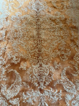 Tappeto Persiano Misto Seta Oro Arancione