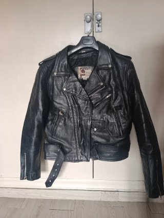 Chaqueta Cuero Moto Heavy Hombre Talla M