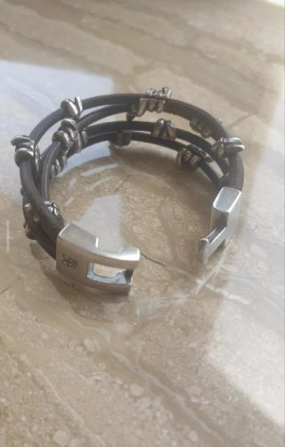 Pulsera UNOde50 Cuero y Plata