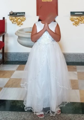 Vestido Comunión Blanco Pedrería