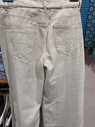 Pantalón vaquero ENCANDILATA brillo beige Tallas S