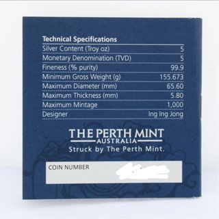 Moneda Plata 5 oz Perth Mint Criaturas Míticas