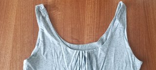 Vestido veraniego gris tirantes estilo imperio