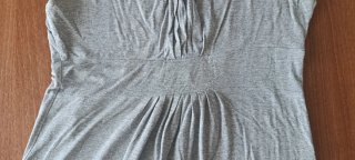 Vestido veraniego gris tirantes estilo imperio