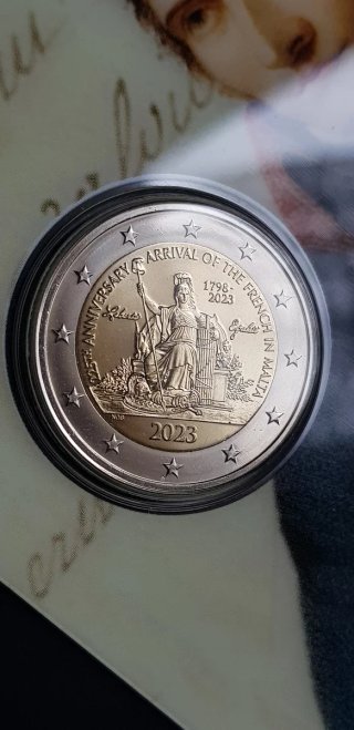 2€ Malta 2023 Anniversario Arrivo Francesi