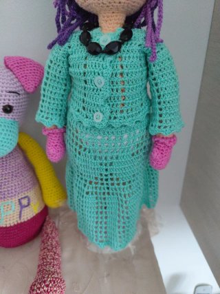 Perro y Muñeca Crochet Hechos a Mano