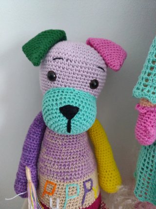 Perro y Muñeca Crochet Hechos a Mano