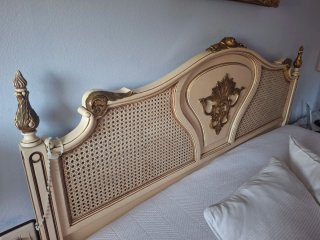 Cabezal de Cama Vintage Ratán y Madera