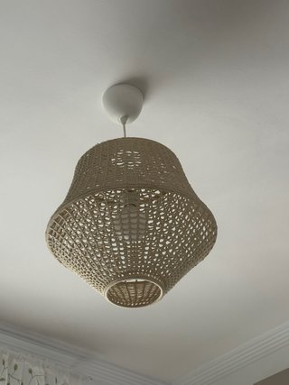Lámpara de salón/dormitorio crochet beige