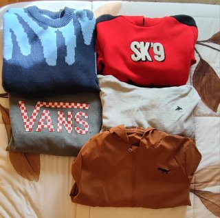 Lote 3 sudaderas, jersey lana y cazadora