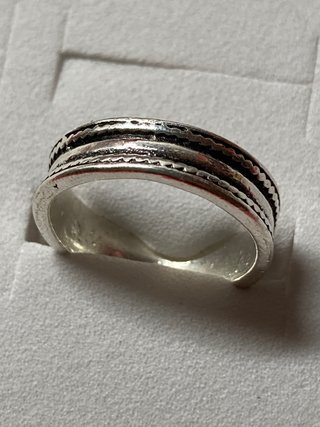 Anillo Acero Diseño Rayas Talla 17mm