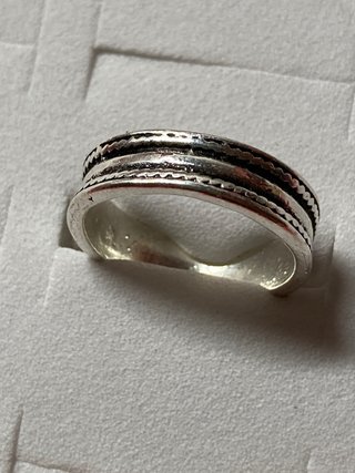 Anillo Acero Diseño Rayas Talla 17mm