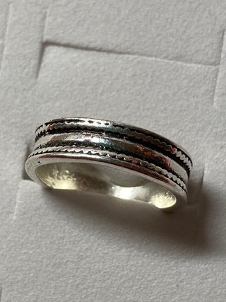 Anillo Acero Diseño Rayas Talla 17mm