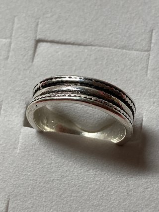 Anillo Acero Diseño Rayas Talla 17mm