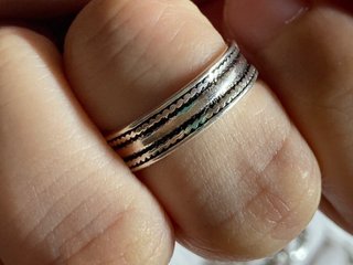 Anillo Acero Diseño Rayas Talla 17mm