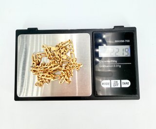 Cadena Figaro de oro de 18k, 22.19 g, 64.5 cm.