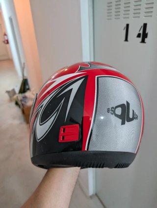 Casco de moto B-SQ color rojo