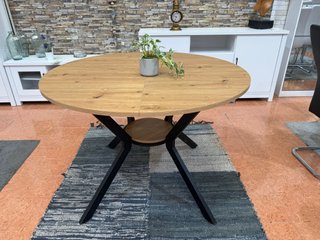 Mesa redonda extensible madera y metal