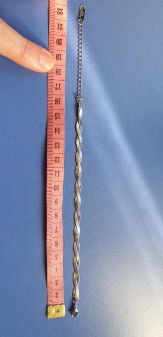 ACERO PLATEADO PULSERA TRENZADA