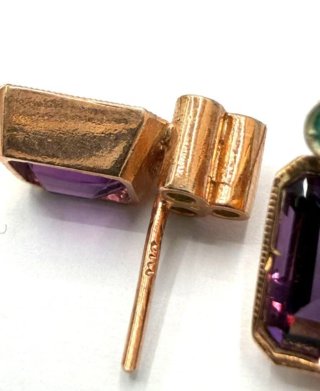 Pendientes Oro 9k y Plata con Espinelas