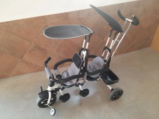Triciclo doble gemelar para niños