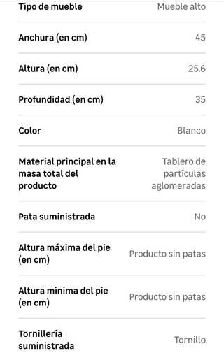 Modulo/Mueble Alto Blanco Estantería