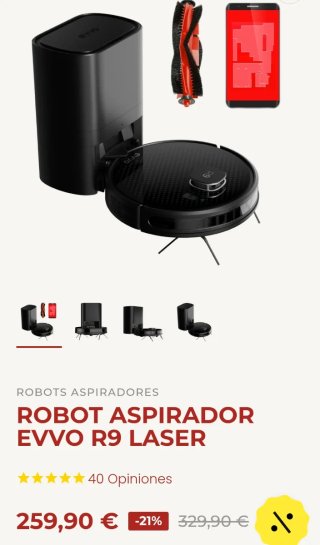 Robot Aspirador Evvo R9 Láser