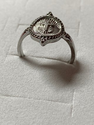 Anillo Cruz Acero Inoxidable Talla 17