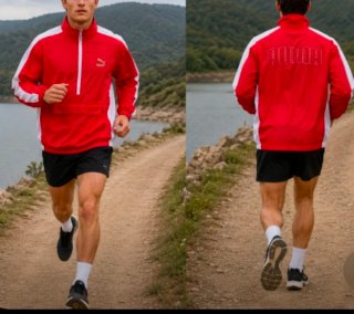 Chubasquero Puma Rojo y Blanco Talla M