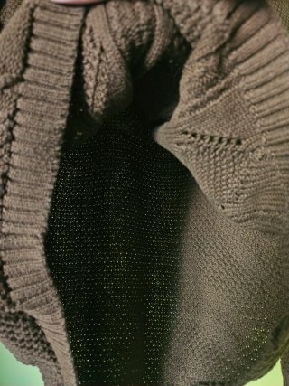 Jersey Zara Marrón Punto Trenzado