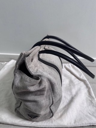 Borsa Prada Beige Tela e Pelle